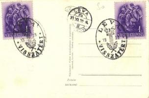 Léva, Levice; Hlavné námestie / Fő tér, Weisz Ignác, Kohn Miksa, Lackfy Elek, Csalag Károly üzlete. ...