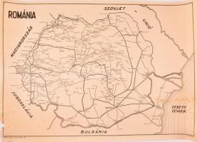 1949 15 db európai vassúti térkép magyar és a környező vasúti pályákkal. Rajzolta Csajági J. 60x43 c...