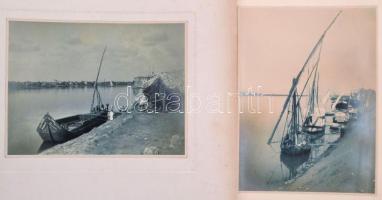 1931 Hajók a Níluson, 2 db fotó kartonon, az egyik a hátoldalán feliratozva, 17x12 cm és 12x16 cm kö...