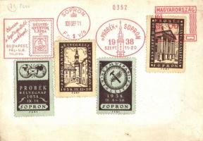 1938 Sopron, Propaganda Bélyegkiállítás + "1938 PROBÉK SOPRON" So. Stpl (non pc) (EK)