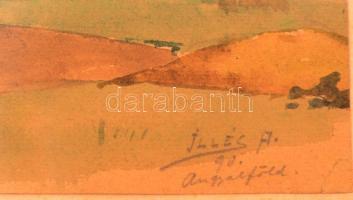 Edvi Illés Aladár (1858-1927): Angyalföld 1890. Akvarell, papír. Jelzett. 15x22 cm Üvegezett keretbe...