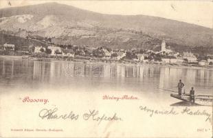 1900 Dévény, Theben a. d. Donau, Devín (Pozsony, Bratislava); látkép a várral. Kiadja Schmidt Edgar / Devínsky hrad / general view with castle ruins (EK)