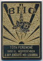 1956. BHG - Beloiannisz Híradástechnikai Gyár fém emlékplakett, gravírozva (71x50mm) T:2