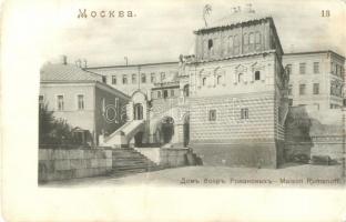 Moscow, Moscou; Maison Romanoff / House of Romanov (worn corners)