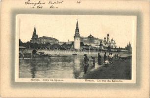 1901 Moscow, Moskau, Moscou; Kremlin, bathing people in the Moskva River