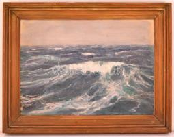 Mendlik Oszkár (1871-1963): Hullámzó tenger. Olaj, vászon, jelzett, keretben, 47×65 cm