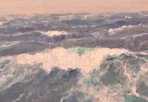 Mendlik Oszkár (1871-1963): Hullámzó tenger. Olaj, vászon, jelzett, keretben, 47×65 cm