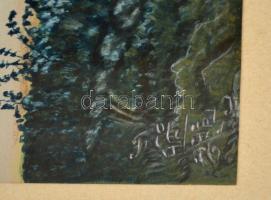 Olvashatatlan jelzéssel: Gmunden cca 1830. Vegyes technika, papír, üvegezett keretben, 36×49 cm