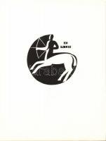 A horoszkóp jegyeit ábrázoló 12 db szignált ex-librist tartalmazó összeállítás 14x17cm