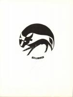 A horoszkóp jegyeit ábrázoló 12 db szignált ex-librist tartalmazó összeállítás 14x17cm