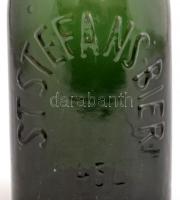 St. Stefans Bier sörösüveg, kis sérülésekkel, kopásnyomokkal, 0,45 l, m: 26 cm