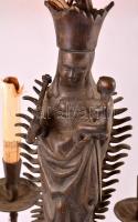 Nagyméretű figurális díszítésű bronz csillár Madonnát ábrázoló m: 60 cm