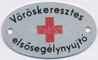 DN Vöröskeresztes elsősegélynyújtó fém jelvény (27x45mm) T:2