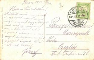 1914 Óbecse, Stari Becej; M. kir. posta, kerékpár. W. L. Bp. 2387. Kiadja Lux Mihály / post office, ...