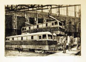 Varga jelzésú szignált rézkarc 28x40cm