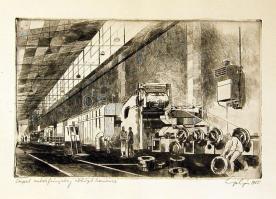 Gulyás jelzésű szignált rézkarc 28x40cm