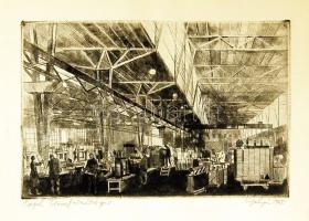 Gulyás jelzésű szignált rézkarc 28x40cm