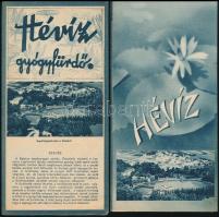 1930 Hévíz gyógyfürdő, 2 db kihajtható magyar és francia nyelvű képes idegenforgalmi füzet, jó állapotban