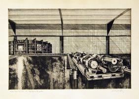 Azonosítatlan jelzésű szignált rézkarc 28x40cm