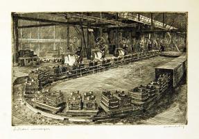 Azonosítatlan jelzésű szignált rézkarc 28x40cm