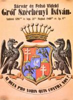 gr Széchenyi István halptti címere reprint 47x60 cm