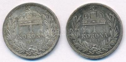 1914KB-1915KB 1K Ag "Ferenc József" (2x) T:1-
Adamo K5.1