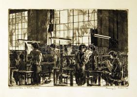 Azonosítatlan jelésű szignált rézkarc 28x40cm