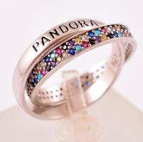 Ezüst (Ag.) Pandora kettős gyűrű, jelzett, méret:54, bruttó:4 g