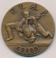 Olaszország DN F.I.A.P. Br birkózó érem (38mm) T:1-,2  Italy ND F.I.A.P. Br wrestler medal (38mm) C:AU,XF
