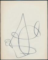 Szabó Lajos (1902-1967): Kompozíció. Ceruza, papír. Jelzett. Kétoldalas grafika. 22x27 cm