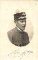 1921 Brenner Andor vasutas portréja / Hungarian railwayman. photo (EK)