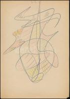 Szabó Lajos (1902-1967): Kompizíció. Ceruza, papír. Jelzett. 21x30 cm