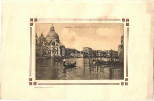 Venice, Venezia - 9 pre-1945 postcards glued on exhibition sheets, Venetian canals with boats and go...