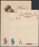 8 db híres francia éttermekből származó kitöltetlen szecessziós menükártya