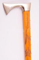 "Tátrafüred" feliratos fém fejes díszes fa fokos, h: 93,5 cm