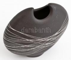 Iparművész mázas kerámia váza, jelzett, hibátlan, m: 16 cm