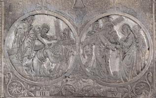 A Stációk. 8 db dombornyomott ón lemez 7x6 cm Komplett