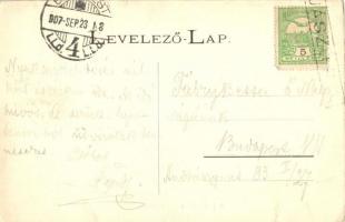 1907 Jászóváralja, Jászóvár, Jasovsky Podzámok (Jászó, Jasov); park, háttérben a várrom / Jasovsky h...