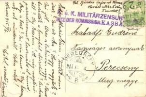 Kassa, Kosice; Nemzeti színház / National Theater + 1915 K.u.K. Militärzensur (EK)