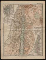 cca 1880-1900 Palesztina térképe a Stieler-féle iskolai atlaszból, Gotha: Justus Perthes kiadása, szakadással, 31,5×24,5 cm