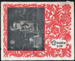 cca 1910 Citroen 5HP képes automobil katalógus 8p. Hajtással / Automobile catalogue with fold