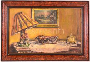 Blelcher jelzéssel: Hummeles csendélet. Olaj, vászon, fa keretben, 34×53 cm