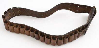 Tölténytartós bőr deréköv, h:92 cm