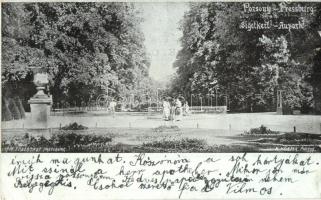 1898 Pozsony, Pressburg, Bratislava; Ligetkert. M. Freistadt kiadása / park. K. Körper Photog. (szakadás / tear)