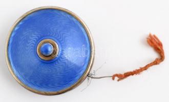 Zománcozott ezüst(Ag) csengő, jelzett, d: 4,5 cm