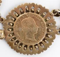 Az Osztrák-Magyar Monarchia ezüstérmeiből készült aranyozott nyaklánc, maga a lánc anyaga nem ezüst,...