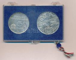 1974. 50Ft Ag + 100Ft Ag "MNB" pár eredeti, plombált MNB plasztiktokban T:BU patina 
Adam...