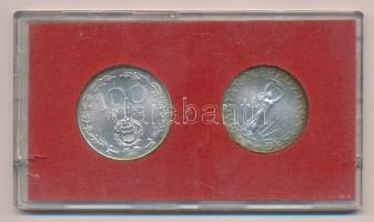 1970. 50Ft Ag + 100Ft Ag "Felszabadulás" pár, eredeti, MNB plasztiktokban T:BU patina 
Ad...