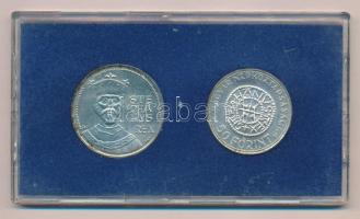 1972. 50Ft Ag + 100Ft Ag Szent István pár, eredeti kék plasztiktokban T:BU patina Adamo EM38, EM39