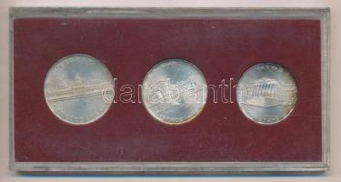 1956. 10Ft + 20Ft + 25Ft Ag "10 éves a Forint" sor bordó MNB tokban T:1 patina
Adamo EM4,...